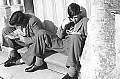 Papo & Gay 1 reading comics on Church steps (May 1956)