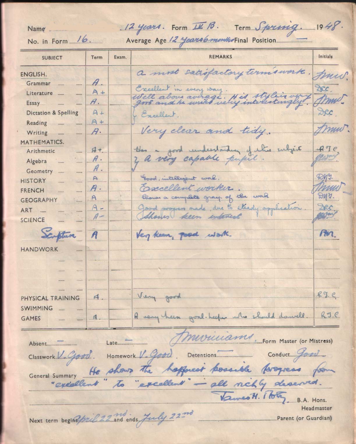 examples of reports in school
